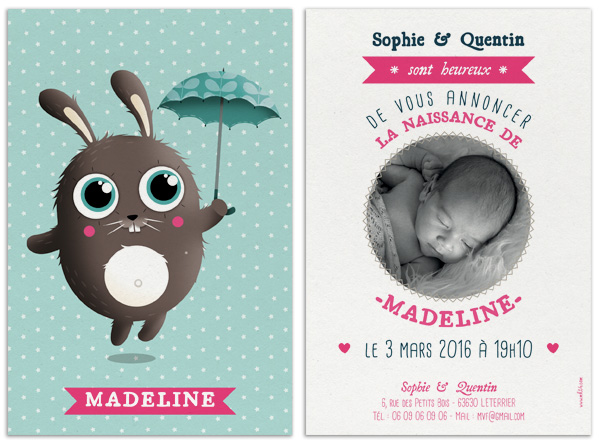 faire part de naissance vintage